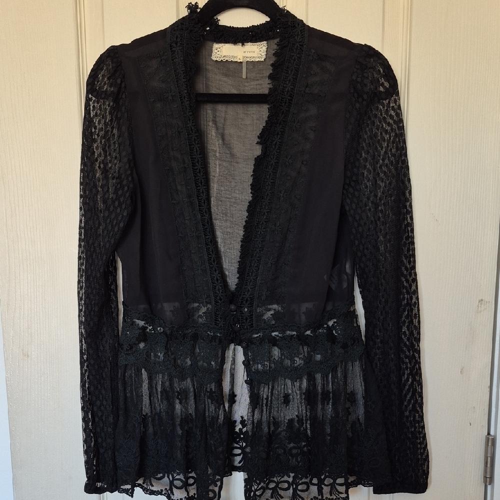 Elegant Black Lace Cardigan